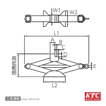 KTC PJ-06 パンタグラフジャッキ (ハンドル付)の画像