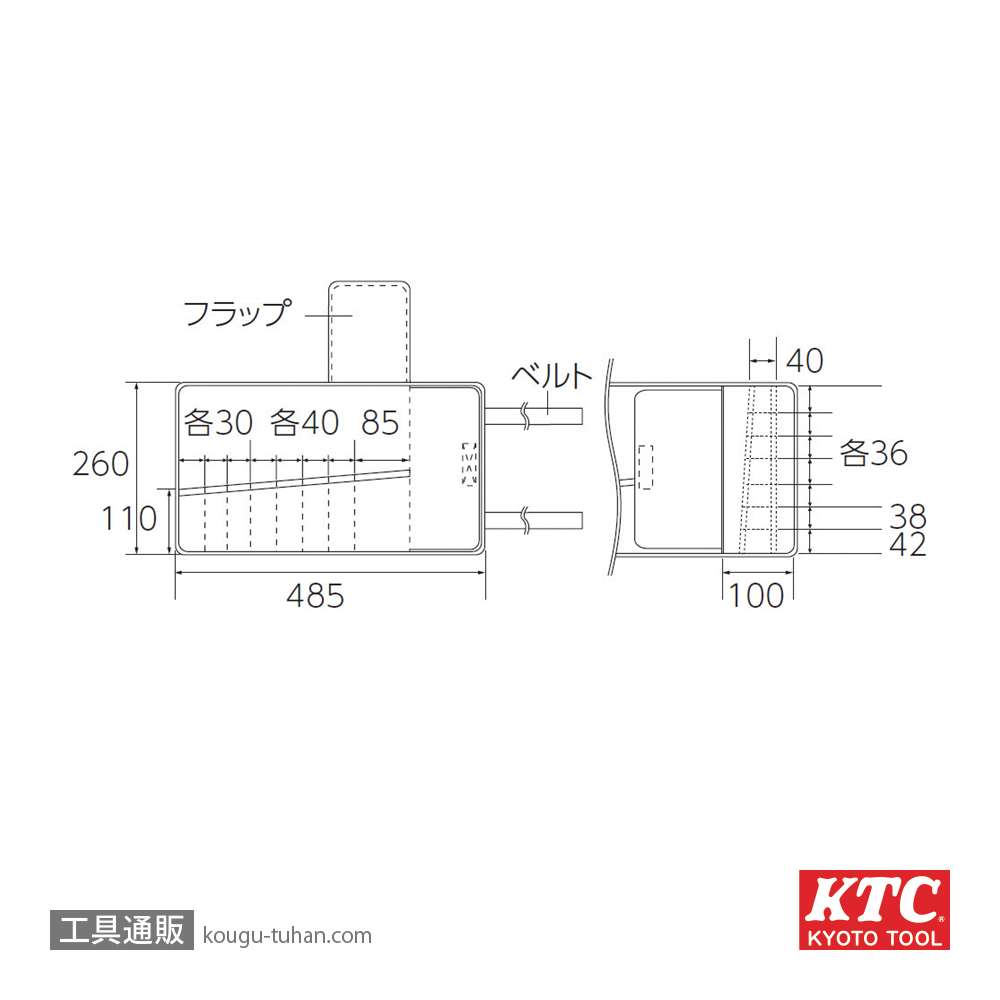 KTC MCKB-B ツールバッグ(黒)の画像