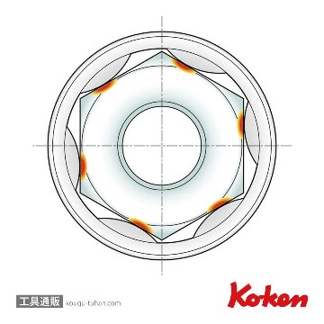 コーケン BD014XN-17SF 1/4"Hサーフェイスセミディープリードソケットの画像