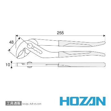 HOZAN P-245 ウォーターポンププライヤーの画像