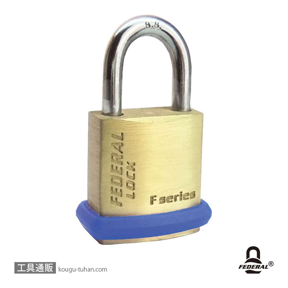 FEDERAL LOCK F20S-P 南京錠 PEリング付20mm(ツルステンレス)の画像
