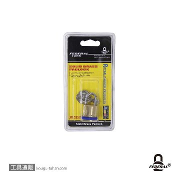 FEDERAL LOCK F20S-P 南京錠 PEリング付20mm(ツルステンレス)の画像