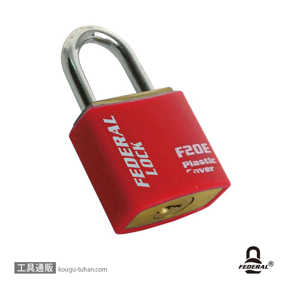 FEDERAL LOCK F20E-R-KA203-P 南京錠20mm(同一KEY)レッドの画像