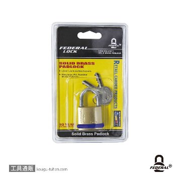 FEDERAL LOCK F30-P 南京錠 PEリング付 30mmの画像