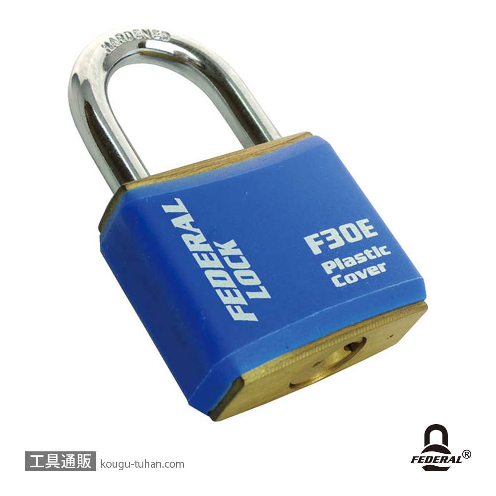 FEDERAL LOCK F30E-B-KA302-P 南京錠30mm(同一KEY)ブルーの画像