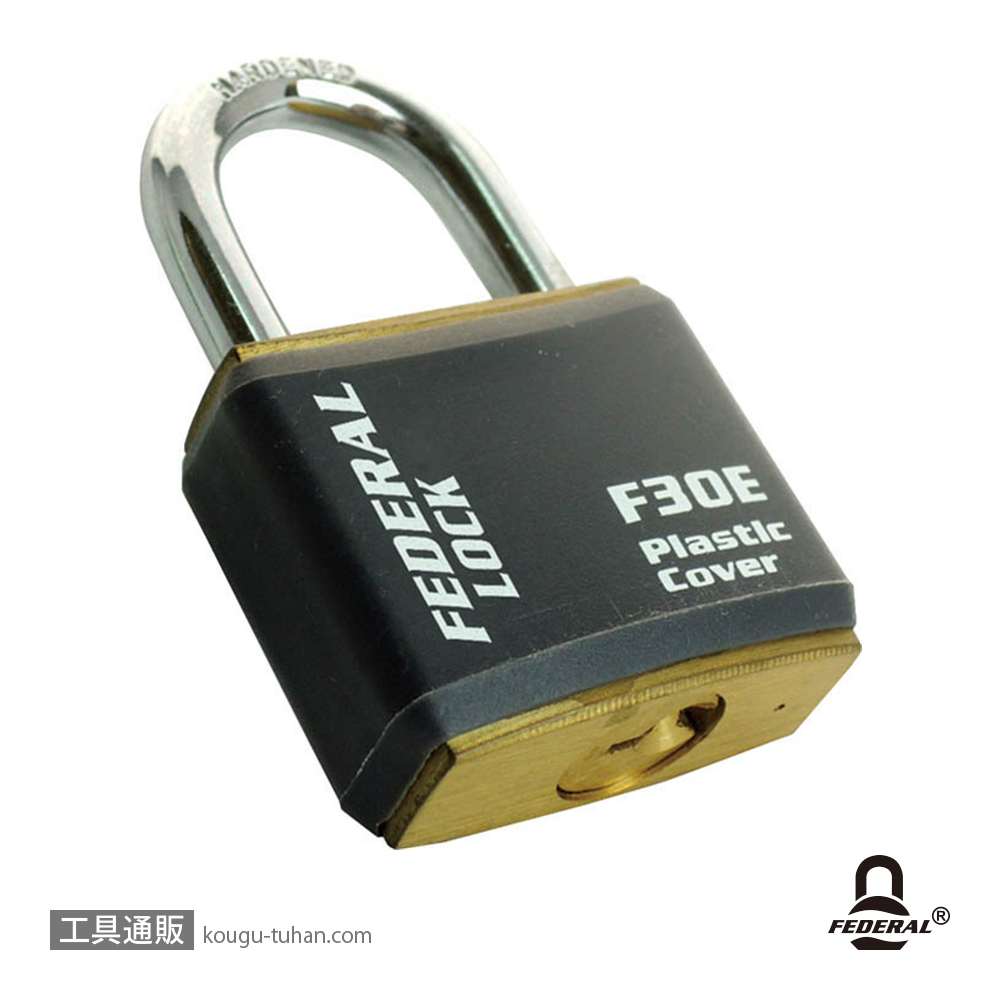 FEDERAL LOCK F30E-BK-P 南京錠ボディーカバー付 30mm ブラックの画像