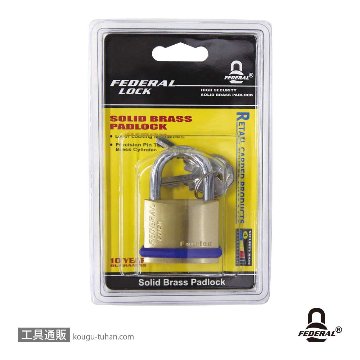 FEDERAL LOCK F40-P 南京錠 PEリング付40mmの画像