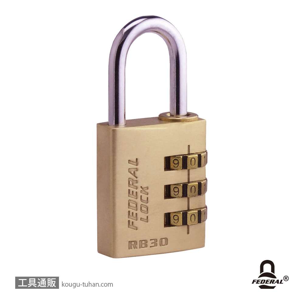 FEDERAL LOCK RB30-P ダイヤル式南京錠 30mmの画像