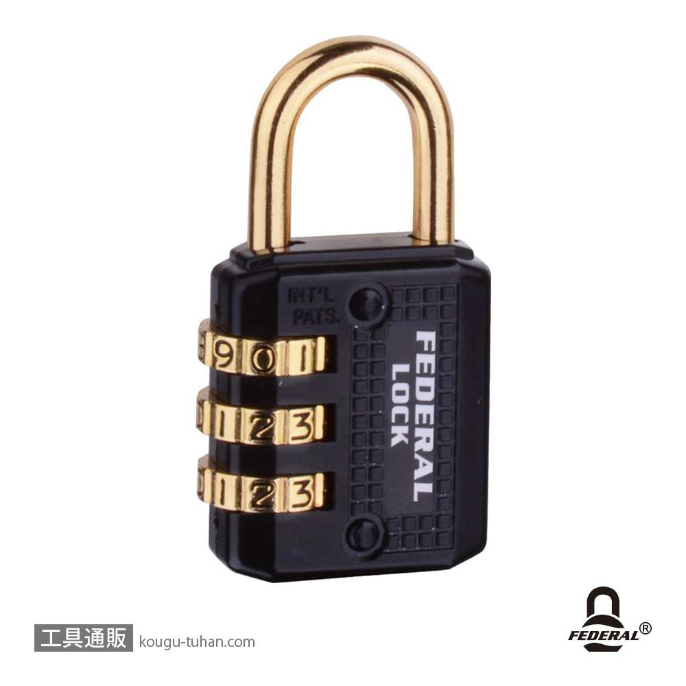 FEDERAL LOCK 364-BK-P ダイヤル式南京錠 30mmの画像