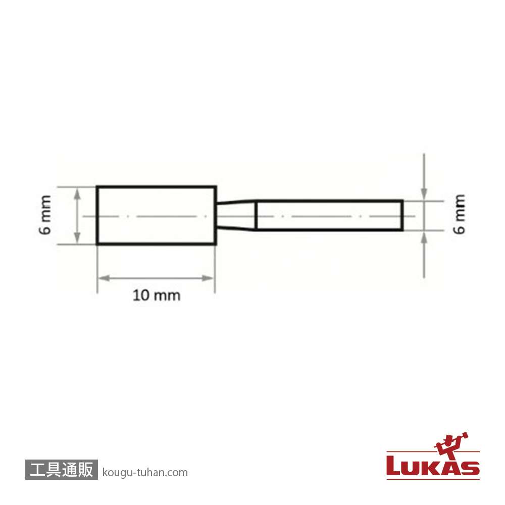 LUKAS A200000610608 #80・ 6x10/6 軸付砥石 WAの画像