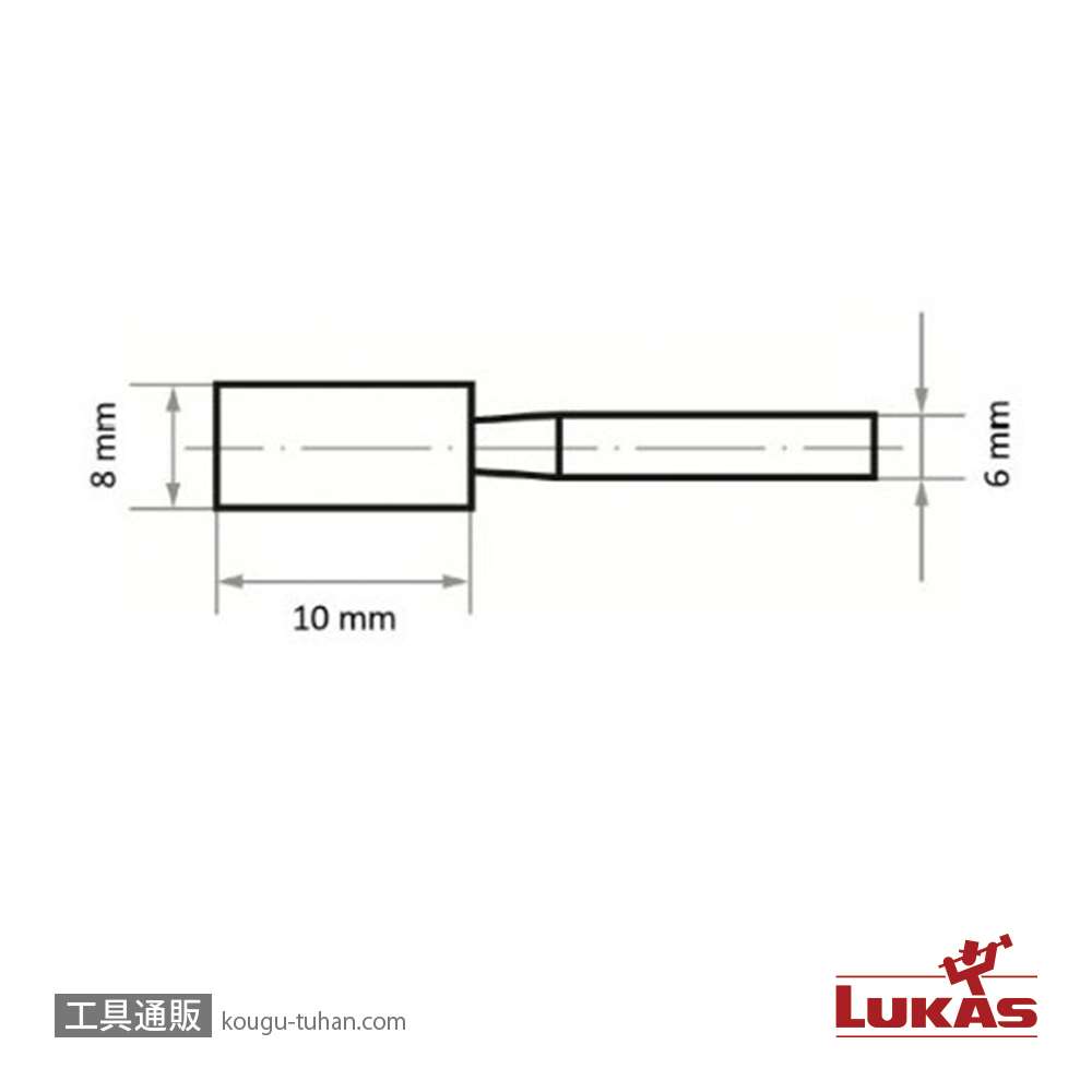 LUKAS A200000810608 #80・ 8x10/6 軸付砥石 WAの画像