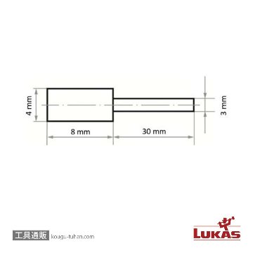 LUKAS A2600004083 #100・4x 8/3 軸付ゴム砥石の画像