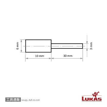 LUKAS A2610006103220 #220・6x10/3 軸付ゴム砥石の画像