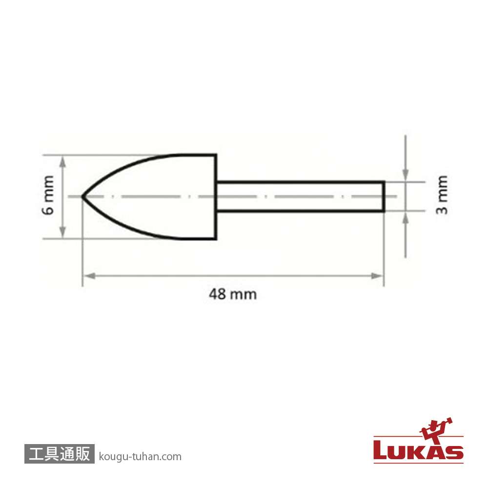 LUKAS A3701006103 6x10/3 軸付フェルトバフの画像