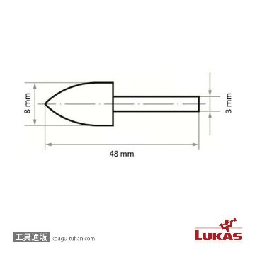 LUKAS A3701008103 8x10/3 軸付フェルトバフの画像