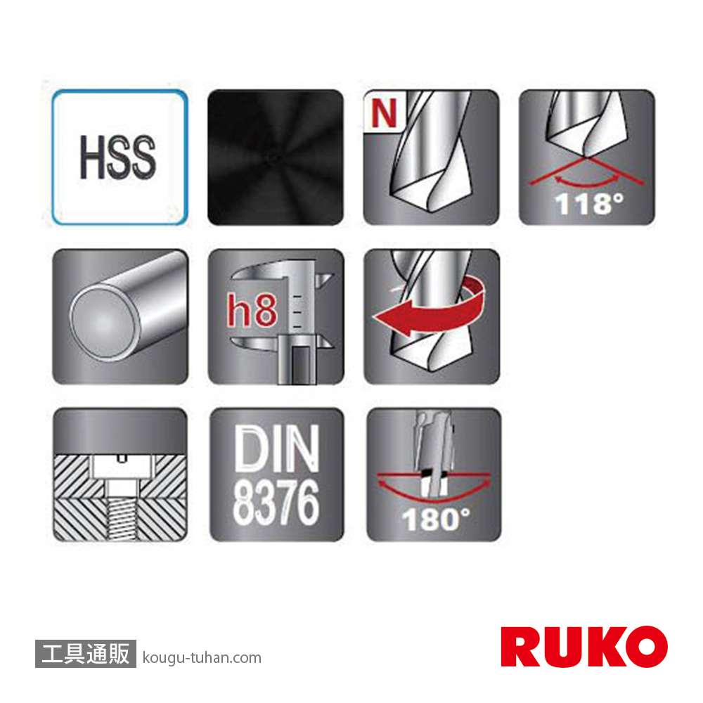 RUKO 102607 段付ロングドリル 180°M3の画像