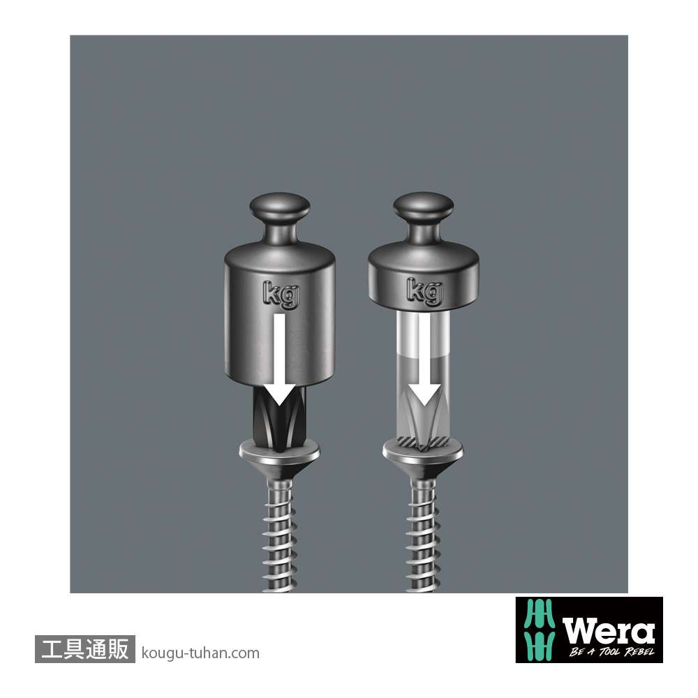 Wera 1850 PH ボールグリッププラスドライバー PH2 軸長100mmの画像