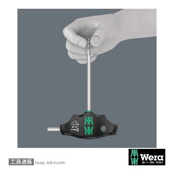 Wera 454 HF T型保持機能付き六角ドライバー(インチ) 3/8インチ 軸長150mmの画像
