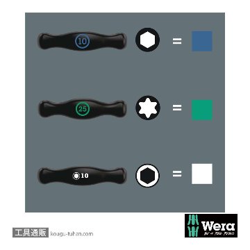 Wera 454/10 HF ラック付きT型六角ドライバーセット10本組(インチ)の画像
