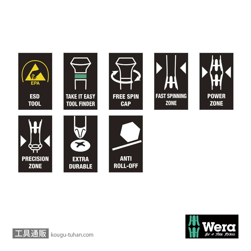 Wera 1550 PH ESD精密プラスドライバー PH000 軸長40mmの画像
