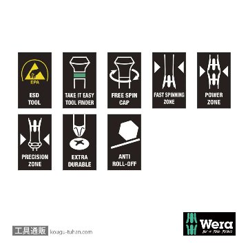 Wera 1550 PH ESD精密プラスドライバー PH000 軸長40mmの画像