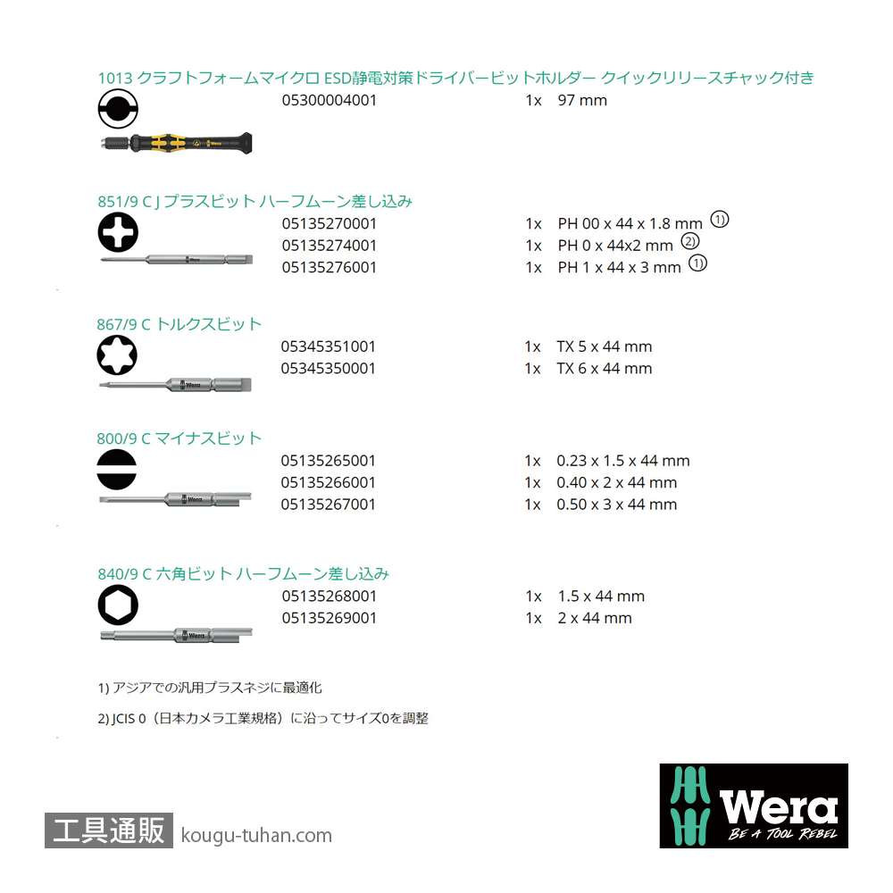 Wera Kompakt 11 ESD差し替え式精密ドライバーセットの画像