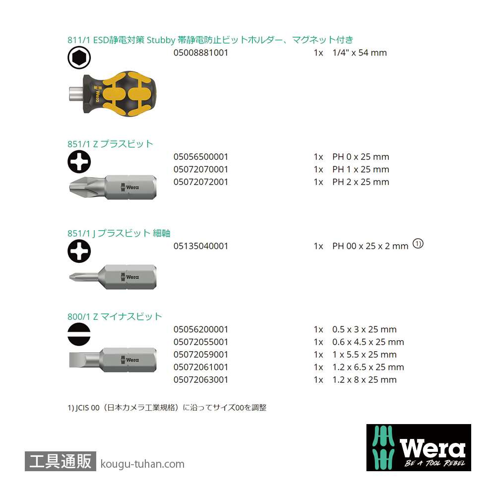 Wera Kompakt ESD差し替え式スタビドライバーセットの画像