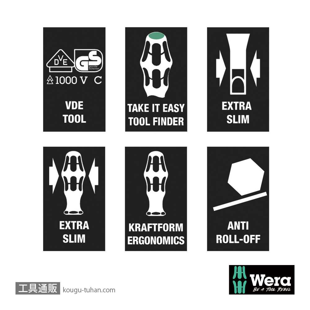 Wera 162 iSS PH 絶縁スリムハンドルプラスドライバー PH1 軸長80mmの画像