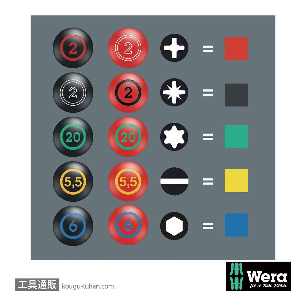 Wera 160 i/6 ラック付き絶縁ドライバーセット6本組(+,-)の画像