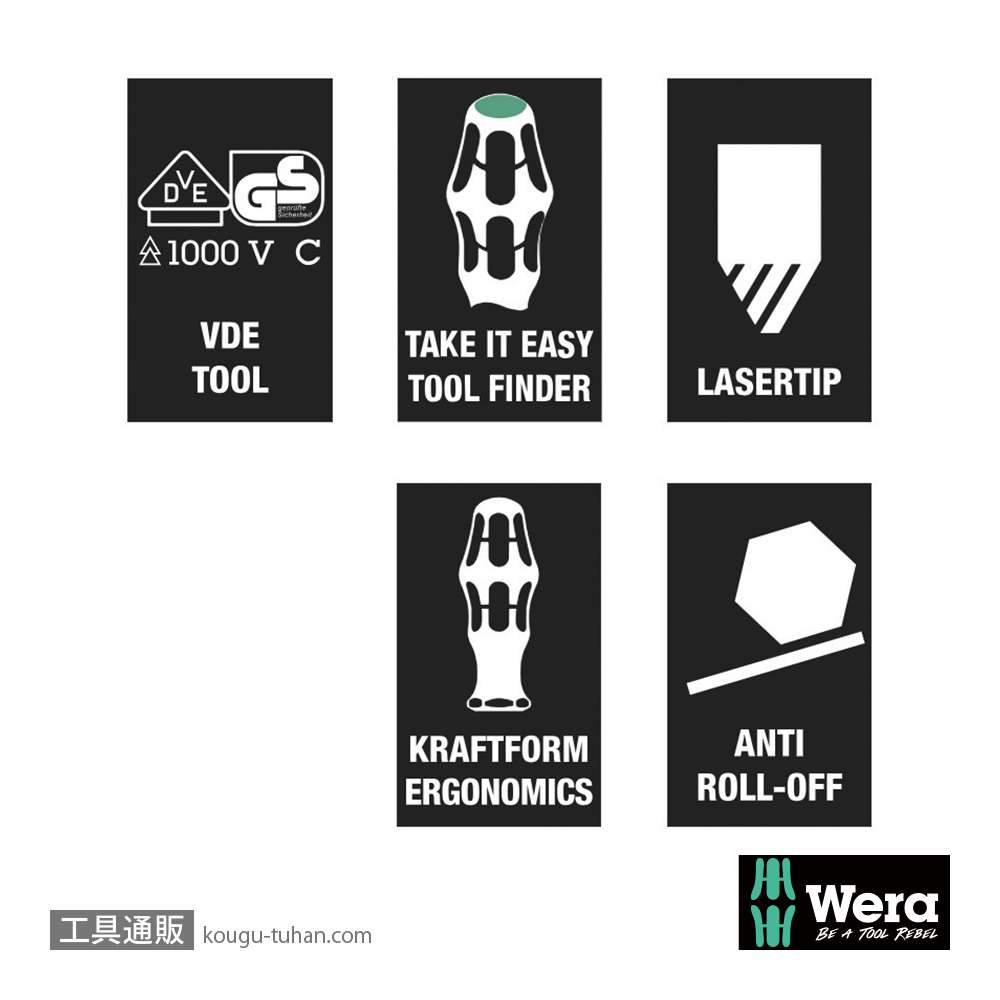 Wera 160 i/162 i/167 i/7 絶縁ドライバーセット9本組(+,-,PZ,PZ/S,TX)の画像