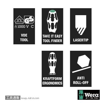 Wera 160 i/162 i/167 i/7 絶縁ドライバーセット9本組(+,-,PZ,PZ/S,TX)の画像