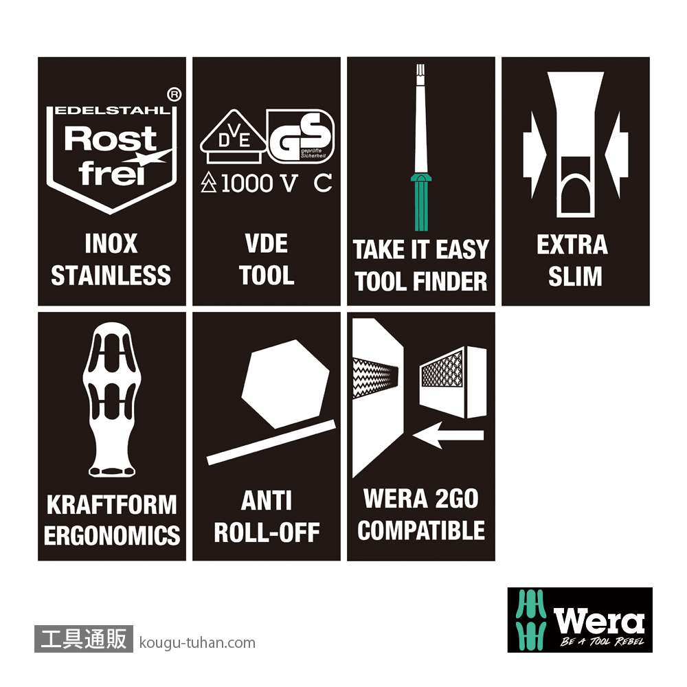 Wera Kompakt VDE ステンレス17 絶縁差し替えドライバーセットの画像