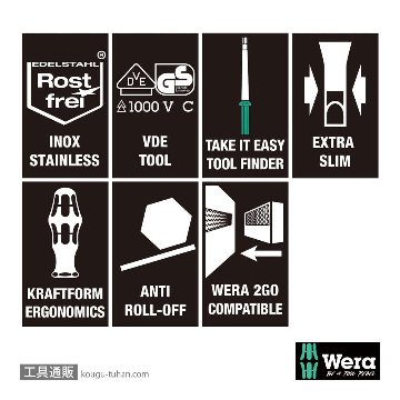 Wera Kompakt VDE ステンレス17 絶縁差し替えドライバーセットの画像