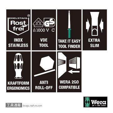 Wera Kompakt VDE ステンレス8 絶縁差し替えドライバーセットの画像