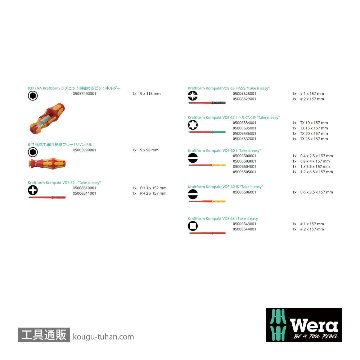 Wera Kompakt VDE 17 絶縁ラチェットドライバーセット15本組(+,-,PZ,PZ-,TX,四角)の画像