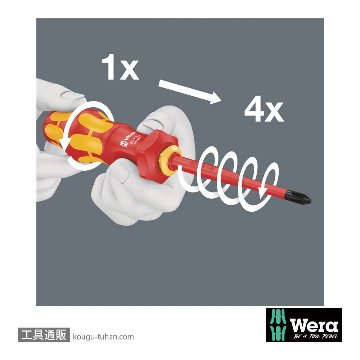 Wera Kompakt Turbo i1 絶縁加速ハンドル付きドライバーセット14本組の画像
