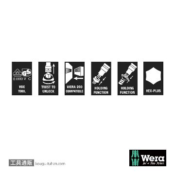 Wera B VDE サイクロップ 3/8SQ絶縁六角,トルクスビットセットの画像