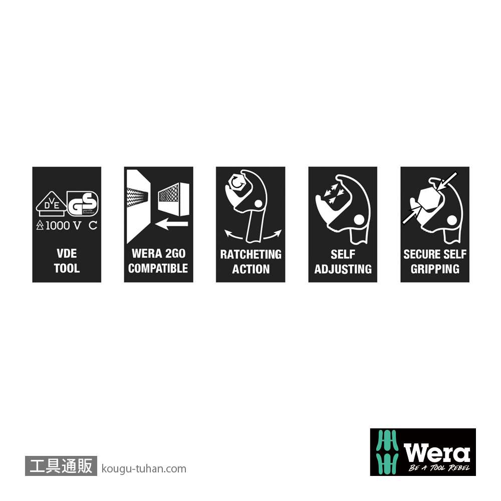 Wera 6004 Joker 絶縁自動調整式モンキーラチェットレンチセットの画像