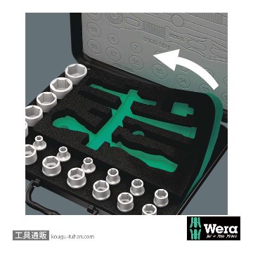 Wera 8100 SA/SC 2 サイクロップスピードラチェット1/4SQ,1/2SQセット(43点,メタルケース)の画像