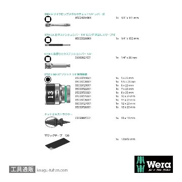 Wera 8100 SA 12 レバー式サイクロップメタルラチェット1/4SQセット(ホールド仕様)の画像