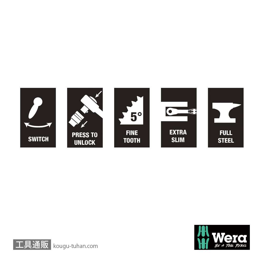 Wera 8004 A レバー式サイクロップメタルラチェット1/4SQの画像