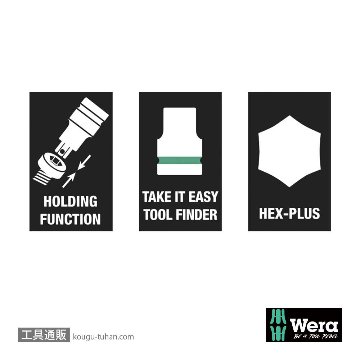 Wera 8740 A HF 1/4SQ六角ビットソケット(ホールド仕様) 7.0mm 全長100.0mmの画像