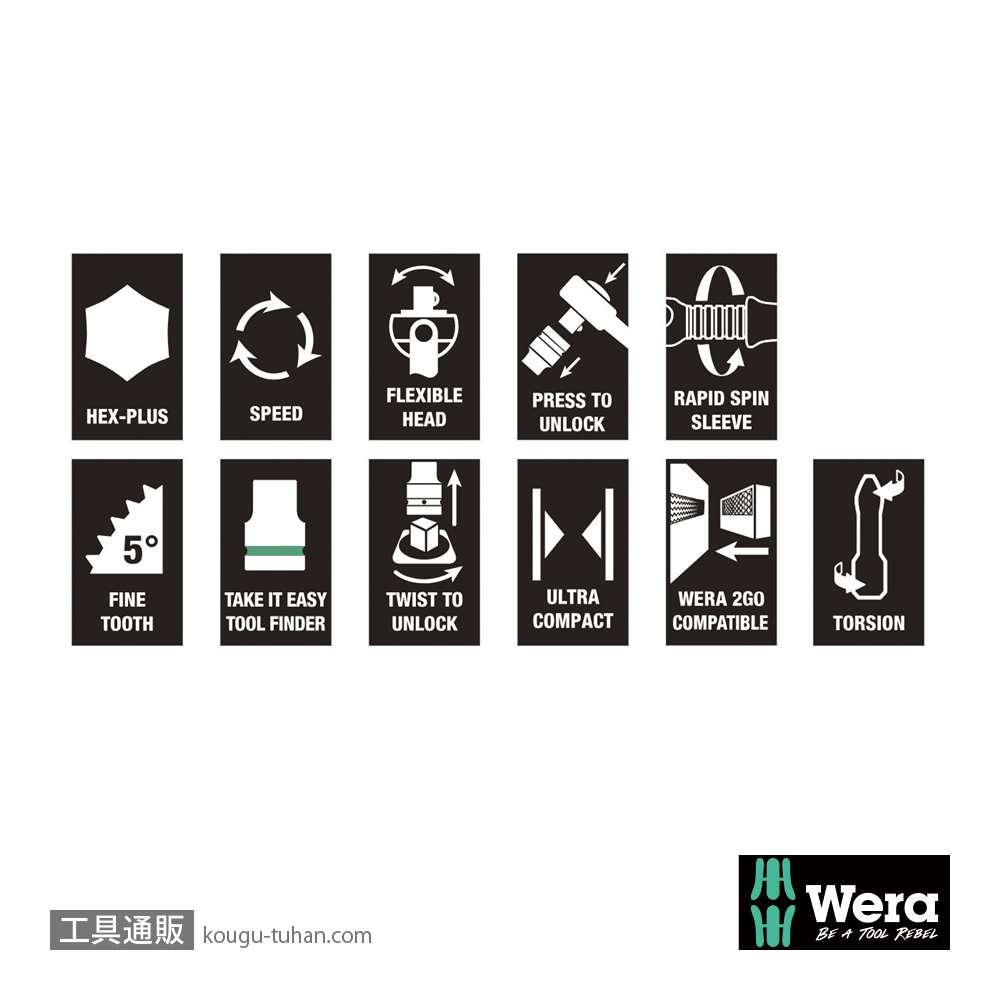 Wera 8100 SB 6 サイクロップスピードラチェット3/8SQセットの画像