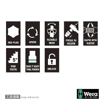 Wera 8100 SB 2 サイクロップスピードラチェット3/8SQセット(43点,メタルケース)の画像