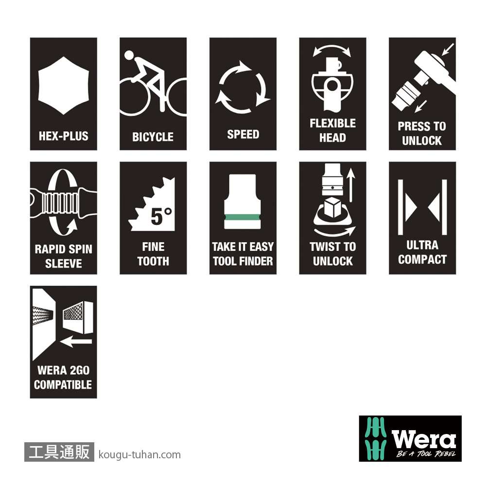 Wera 自転車セット7 サイクロップスピードラチェット3/8SQセットの画像