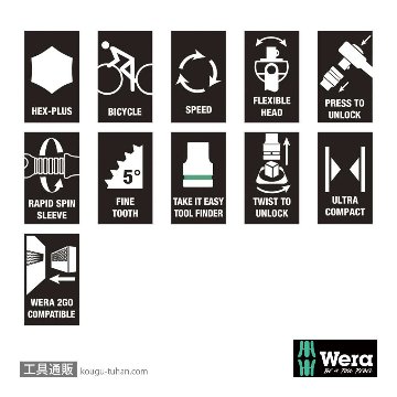Wera 自転車セット7 サイクロップスピードラチェット3/8SQセットの画像