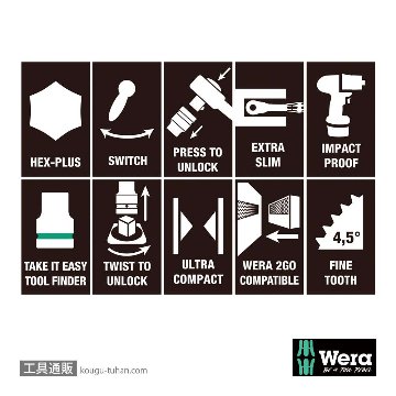 Wera 8100 SB 12 サイクロップ コンフォートラチェット3/8SQセットの画像