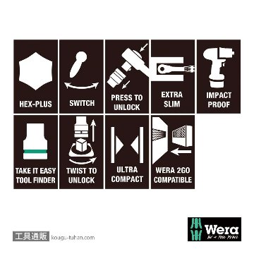 Wera 8100 SB 13 サイクロップ コンフォートラチェット3/8SQセット(インチ)の画像