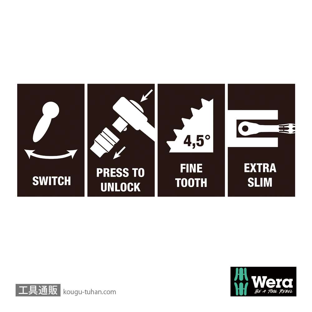 Wera 8010 B サイクロップ コンフォートラチェット3/8SQの画像