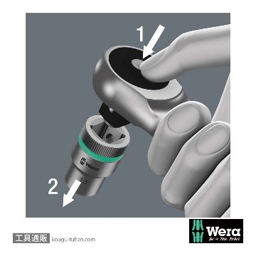 Wera 8003 B ボタン式サイクロップメタルラチェット3/8SQの画像